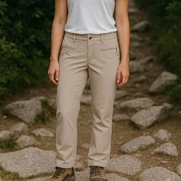Columbia Khaki Utility Pants Size 10 Short Hiking Stretch Pockets Outdoor Travel - Picture 1 of 16